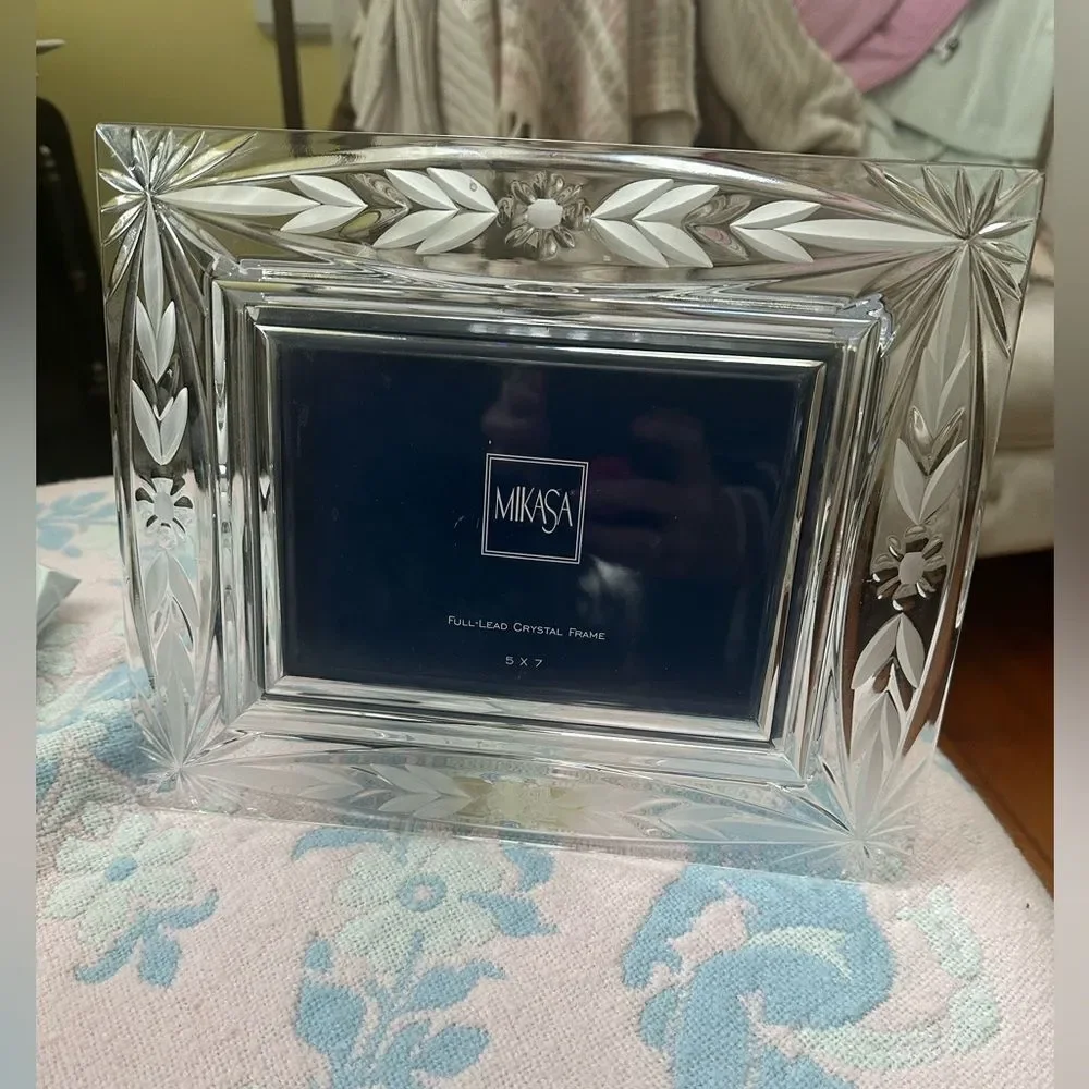 *Mikasa* Full Lead Crystal Photo Frame - Holds 5x7”